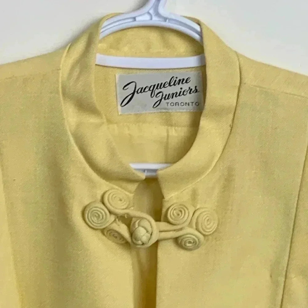Vintage Jacquline Juniors  Fully Lined Yellow Summer Duster - Picture 5 of 8